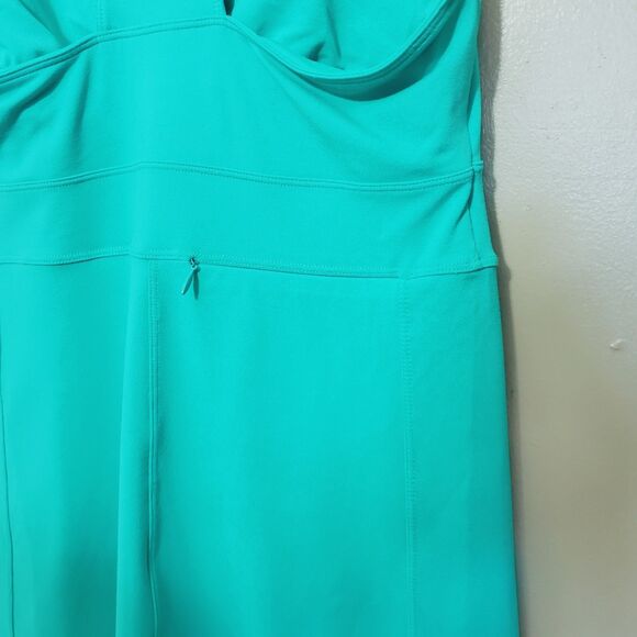 Toad&Co Dress Womens Small Tech Tomboy Racerback Shelf Bra Pocket Green Teal - Picture 5 of 10